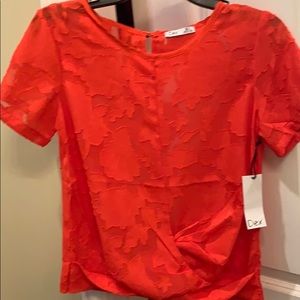 Beautiful Bright orange sheer top